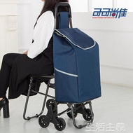 購物車 帶椅子 爬樓梯購物車老年買菜車小拉車拉桿車手推車折疊帶凳 mks