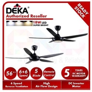 Ceiling fan with light 【Free Shipping】Deka DDC-21L 56  Inches   12 Speed   5 Blade DC Inverter Remote Control Ceiling Fan with LED Light DDC-21