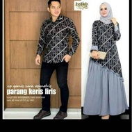 couple batik gamis Katun kombinasi Polos wolfish