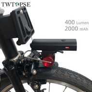 TWTOPSE 250 400 Lumen Bike Light With Holder For Brompton Folding Bicycle Head Front Light Lamp USB 3SIXTY 412 P8 Fnhon DAHON Crius PIKES V Brake 1500MAH LED