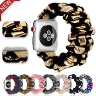 สายรัดยางยืดสำหรับApple Watch,ผ้าเงางามสำหรับสายรัดข้อมือApple Watch Series 5 4 3 2 38มม. 40มม. 42มม. 44มม.