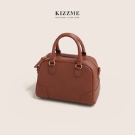 Kizzme light luxury head leather pillow bag Boston Bag Fashion versatile One Shoulder Messenger port