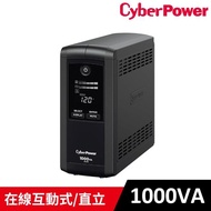 【延長線超值組】CyberPower 1000VA在線互動式UPS(CP1000AVRLCDA)+防突波7插座2USB充電延長線