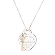 【Tiffany&Co. 蒂芙尼】愛心 金鑰匙 925純銀墜飾項鍊