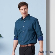 【NAUTICA】撞色普普風長袖襯衫(深藍)