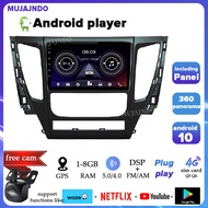 MUJAJNDO for Mitsubishi montero pajero 2016-2019 1 2 4 8GB RAM android10.1 9.1 9inch car dvd stereo head unit  support carplay android auto with 4G DSP 360 panorama dashcam navigation wifi touch screen bluetooth plug play 2din