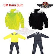 3M Scotchlite Motorcycle Raincoat (Reflective Material) + Trousers (Waterproof) Free Travel Bag 04dn