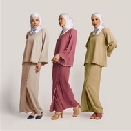 Afya Sulam Kurung Baju Kurung Moden Sulaman Lace Ironless Baju Tunang Bridesmaid Muslimah Women
