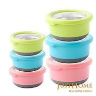 Just Home304不鏽鋼附蓋隔熱保鮮盒 6件組180ml+380ml(2種容量)