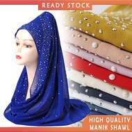 ❏ Design Tudung Bawal Batu Manik Full Keliling Design Polkadot Shawl Hijab Muslim Long Scarf Swarovski Tabur🌹 BR Selendang 🌹