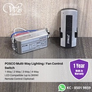 Posco Peak Electronic Light Switch, Fan Switch for Home Lighting, Ceiling fan, Remote Control (1 Way | 2 Way | 3 Way | 4 Way)