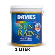 Davies Sun And Rain Premium Elastomeric Paint 100% Acrylic WaterProofing Odorless 1Liter (13 Colors)