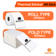 EASYPACK A6 Thermal Sticker Roll Thermal Label Sticker FOLD 100mm*150mm Thermal Airway Bill Courier Bag Shipping Label