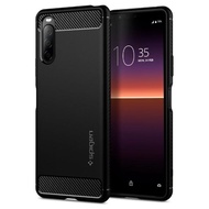 【Spigen】Sony Xperia 10 II Rugged Armor-軍規防摔保護殼-含吊飾孔:黑(SGP)