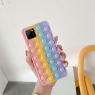 Phone Cases for Realme C11 (2020) C11 (2021) Soft Silicone Phone Case with Funny Rainbow Capa Push It Relieve Stress Pop Fidget Toys Bubble Casing Pop it Cover hp