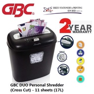 GBC DUO Personal Shredder (Cross Cut) - 11 Sheets (17L) (Cross Cut, Paper Shredder, Shredder Machine, Office Shredder