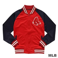 MLB-波士頓紅襪隊毛巾布繡花薄棒球外套-紅 (男)