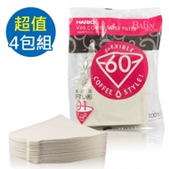 HARIO V60 日本製2人份白色濾紙 共400張(VCF-01-100W*4)
