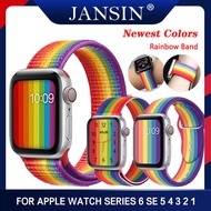 New Edition Rainbow Silicone Strap For Apple Watch 44mm 40mm 42mm 38mm Sport Band for apple watch series 1 2 3 4 5 สายนาฬิกาข้อมือ