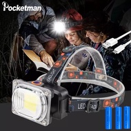 80000lm Super Bright COB LED Headlight Repair Light Head Lamp Rechargeable Waterproof Headlamp 18650 Battery Fishing Lighting