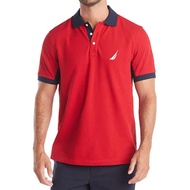 NAUTICA 2020男時尚領袖對比款紅色短袖POLO【預購】