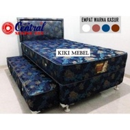 Central Spring Bed Deluxe 2 In 1 Florida Komplit Set 120x200 Motif Sandaran Kotak – Coklat – Free Ongkir Jakarta