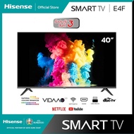Hisense ทีวีดิจิตอล 40E4F FHD สมาร์ททีวี Smart TV-ยูทูบ/เน็ตฟลิกซ์ Youtube /Netflix -DVB-T2 / HDMI/ USB/ AV / WIFI ไวไฟ/ LAN 40 นิ้ว 2020 รุ่นใหม่