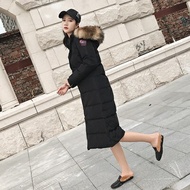 羽絨外套連帽夾克-時尚長款過膝保暖白鴨絨女外套2色73pl17【獨家進口】【米蘭精品】