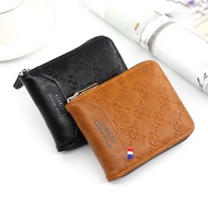 Men's wallet short casual zipper two fold men's wallet Pu zero wallet YJAS