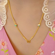 สร้อยคอทองคำแท้ น้ำหนัก 1 สลึง ลายซีตรองโปร่ง(ลงยาสีฟ้า) ทองคำแท้ 96.5% ลายสวยที่สดุ ยอดนิยมที่สุด ในราคาสบายๆ