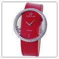 6110 時尚圓形鏤空鑲鑽腕錶風華萬千(紅)/閃耀光芒紅色錶帶高貴豔麗/Royal Crown 腕錶/皮帶錶/鑽錶/女錶