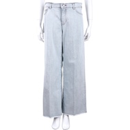 Emporio Armani 淺藍色不修邊大寬口落地牛仔褲