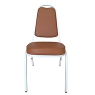 (super sales+++) OK&amp;MShop เก้าอี้จัดเลี้ยง รุ่น Banquet Chair01โครงขาสีขาว-เบาะสีน้ำตาลอ่อน ขนาด44cm.x51cm.91cm. ราคาถูก เก้าอี้ เกม มิ่ง เก้าอี้ สํา นักงาน เก้าอี้ สนาม เก้าอี้ ไม้