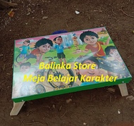 Meja Lipat Kayu Karakter / Meja Belajar Anak / Meja Lipat Kayu
