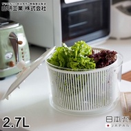 日本山研工業 日本製蔬果清洗脫水機/手轉瀝水籃/洗米器-小