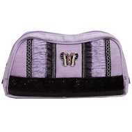【ANNA SUI 安娜蘇】奢華蝴蝶蕾絲化妝包(紫色)