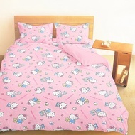 100%純棉雙人床包兩用被套4件組 152x190公分 - Hello Kitty 美好生活