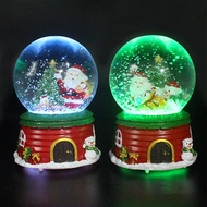 Musical Santa Claus Crystal Ball Glowing Music Ball Box Christmas Snow Globes Dreamy Winter Snow Globe Christmas Decorations Gift