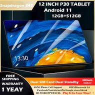 [free shipping+warranty]Snapdragon 845 Tablet 12.0 Inch 10 core  Android 11.0 System tab pc 12GB RAM+512GB ROM meeting/office software/youtube/tiktok Tablets 4G+5G phone call Dual sim card Wifi support for kids gift