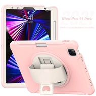 เคสไอแพดสำหรับ iPad Air 4 10.9 2020เด็กผิวปลอดภัยกันกระแทกกล่องดินสอหนักสำหรับ iPad 10.9 iPad Pro 11นิ้วในข้อมือมีขาตั้ง