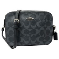 【COACH】C LOGO斜背小方包/相機包(牛仔深藍)