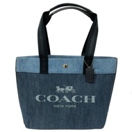 COACH 經典大馬車LOGO肩背大托特包(牛仔藍)