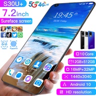 【hp murah cuci gudang Asli】RAM 12GB+512GB ROM handphone promo S30U/S30U plus Android 10.0 7.2 inci MTK6889 seluler 10 jaringan inti 21MP 4G + 48MP 5600 baterai S31 RAM 6GB + 128GB handphone