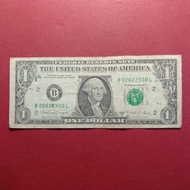 uang kertas USA Amerika serikat 1 Dollar Federal Reserve Note 1988 A