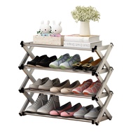 Shoe Rack Folding Installation-Free Home Doorway Large Capacity Storage Shoe Cabinet Dustproof Multi-Layer Large Stainless Steel Shoe Rack