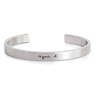 agnes b. logo基本款男性手環(銀)(情侶對環)