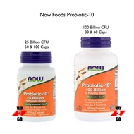 Delivery fast ✅ READY STOCK ✅ Now Foods Probiotic-10 25 100 Billion 50 60 100 Veg Capsules