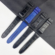 28mm High Quality Genuine Leather Rubber Cowhide Nylon Watchband for Franck Muller Watch Strap Men Bracelets Chain Black Blue