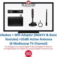 ★IMDA Approved and Local Warranty★ UKOBOX DVB-T2 Receiver / DVB-T2 Tunner / dvb t2 box / Digital TV Tuner/ Digital TV Active Antenna