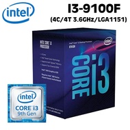 Intel 第九代 i3-9100F【4核/4緒】3.6GHz (↑4.20GHz) 1151腳位 無內顯 中央處理器